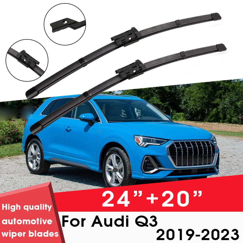 

Car Wiper Blade Blades For Audi Q3 2019-2023 24"+20" Windshield Windscreen Clean Rubber Silicon Cars Wipers Accessories