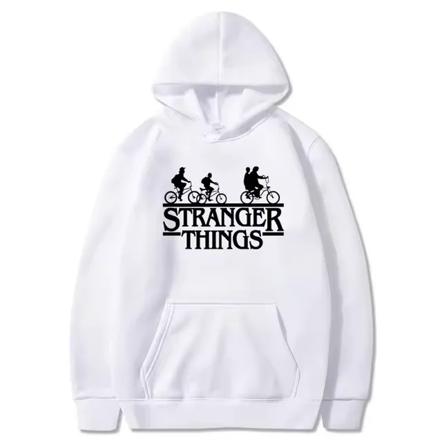 Autumn And Winter Men's Hoodie Fun Stranger Print Men's Outdoor Fitness Running Sweatshirt Elastic And Comfortable