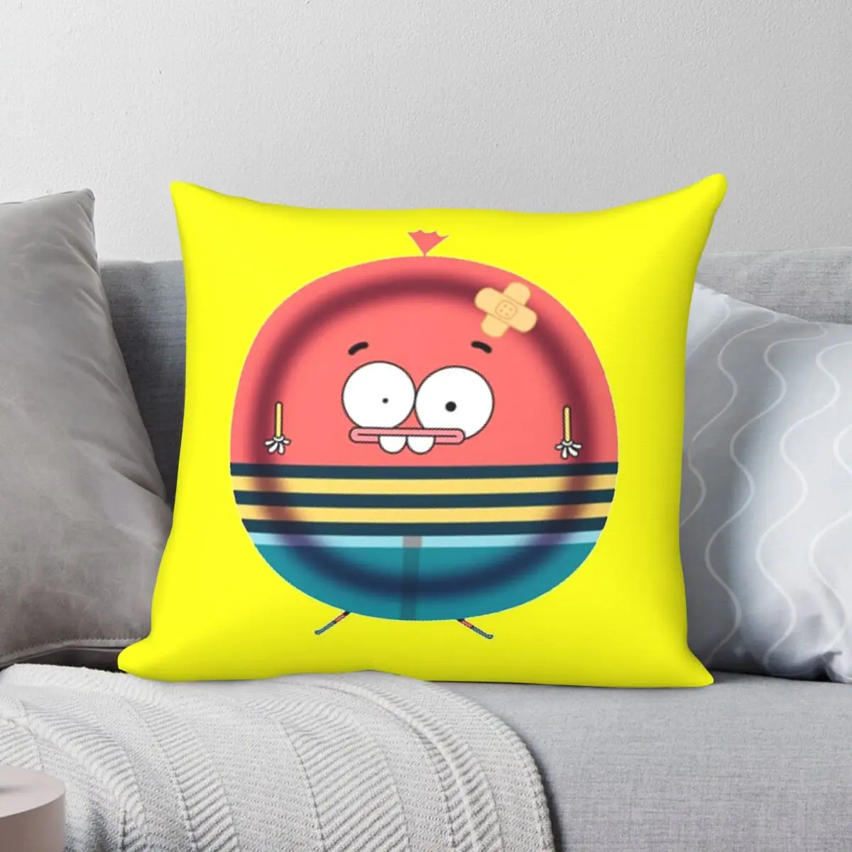 Pinky Malinky Cartoon Square Pillowcase Polyester Linen Velvet Pattern Zip Decorative Pillow Case Sofa Cushion Cover 45x45