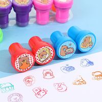 12PCS/Set Cartoon Capybara Stamps Self-ink Seal Cute DIY Painting Photo Album Stamp Children's Graffiti Stamped Toys