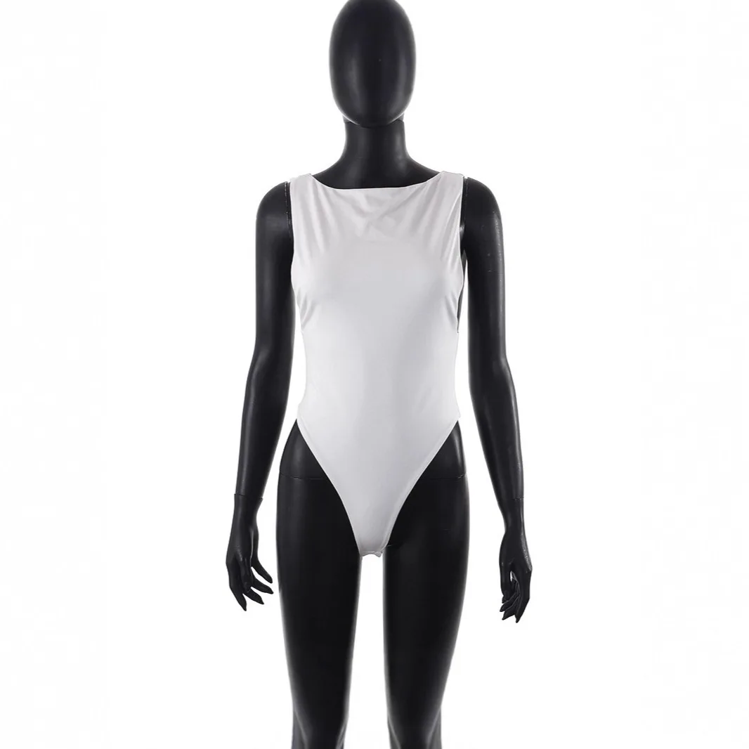 بدلة رياضية نسائية عبر الحدود مثيرة هوتي بدون ظهر نحيفة بلون واحد بدلة قفز خارجية Cw52365