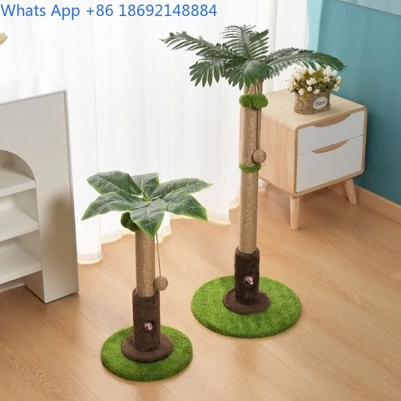 

New Coconut Tree Leaf Cat Climbing Frame Mouse Teaser Cat Sisal Rope Claw Scratching Post Elevated Indoor Decoration