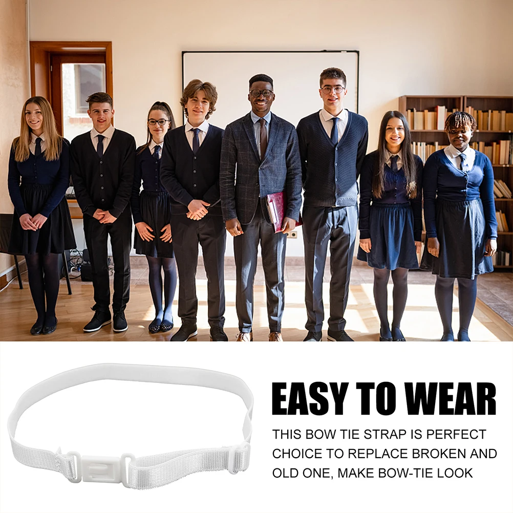 

20Pcs Bow Tie Straps Elastic Adjustable Polyester Extender for Mens Ties Formal Wedding Occasion Classic Design Gift