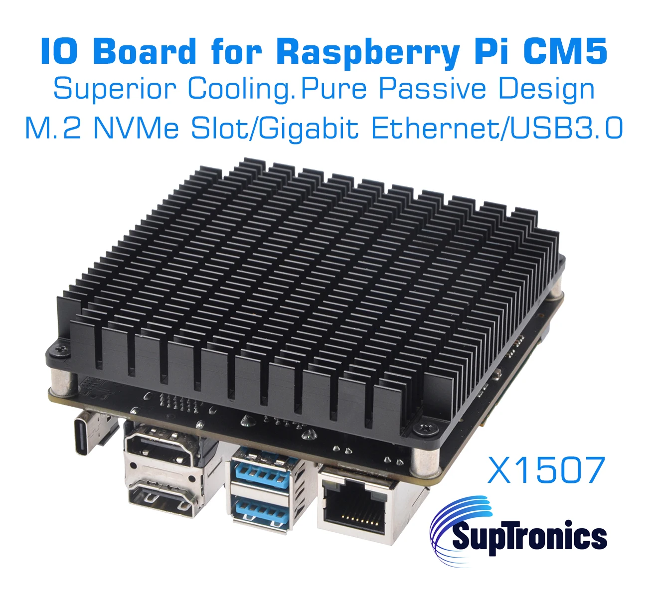 Raspberry Pi CM5 IO board Zero Noise-Superior Cooling-Passive Design X1507