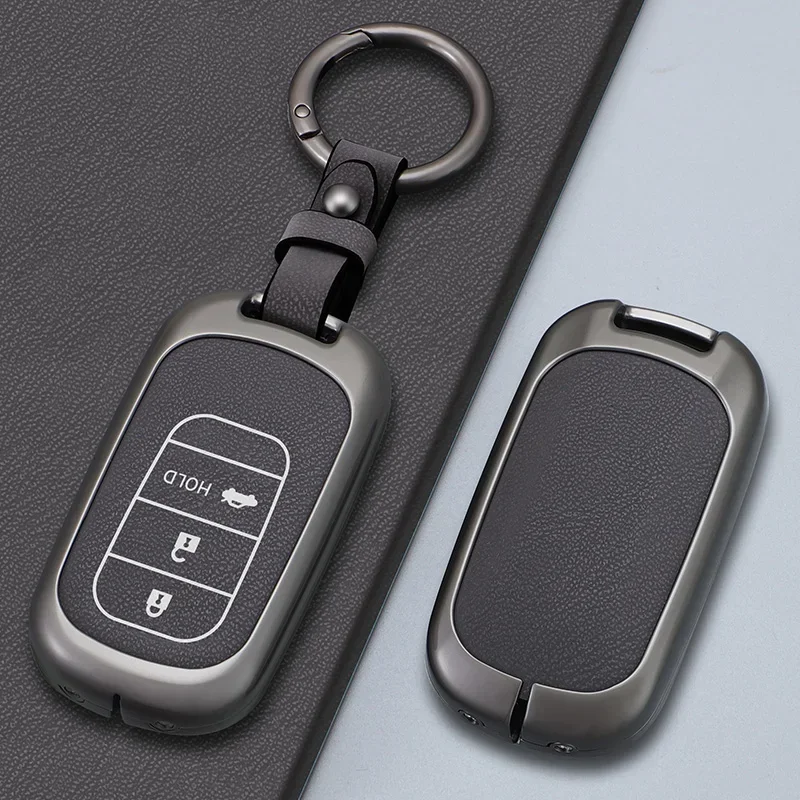 

Zinc Alloy 2/3/4/5/6 Button Car Key Case Cover For Honda Civic CRV Accord CR-V Pilot 2015-2020 Keychain Holder Shell Protector