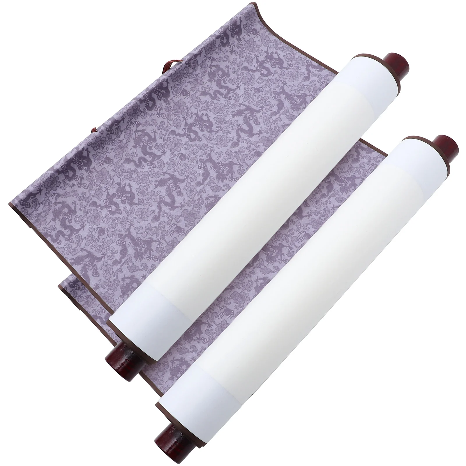 

2pcs Mini Scroll Paper for Kids Painting Calligraphy Art Blank Chinese Hanging Banner Vertical Wall Decor Craft Gift