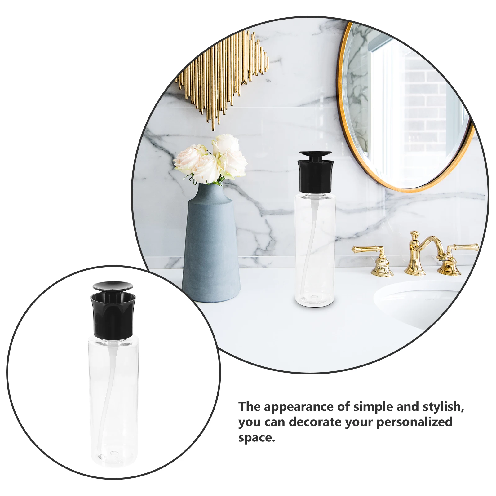 

2pcs 500ML Black Airless Pump Bottles Travel Lotion Containers Portable Sub Bottles Refillable Hand Cream Dispensers