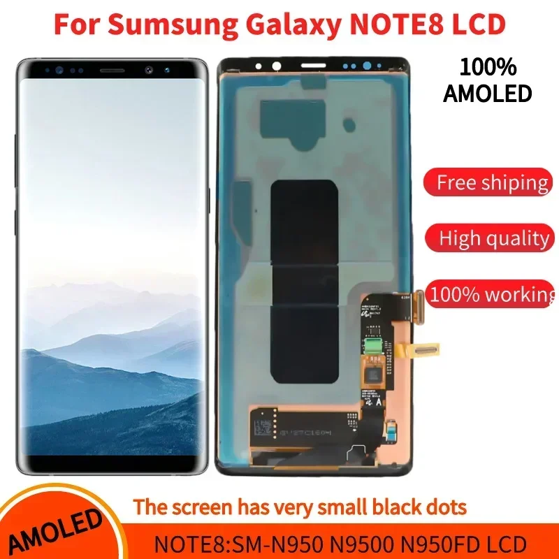 

100%Super AMOLED Screen for Samsung Galaxy Note8 LCD SM-N950 N9500 N950F/DS Lcd Display Digital Touch Screen Replacement