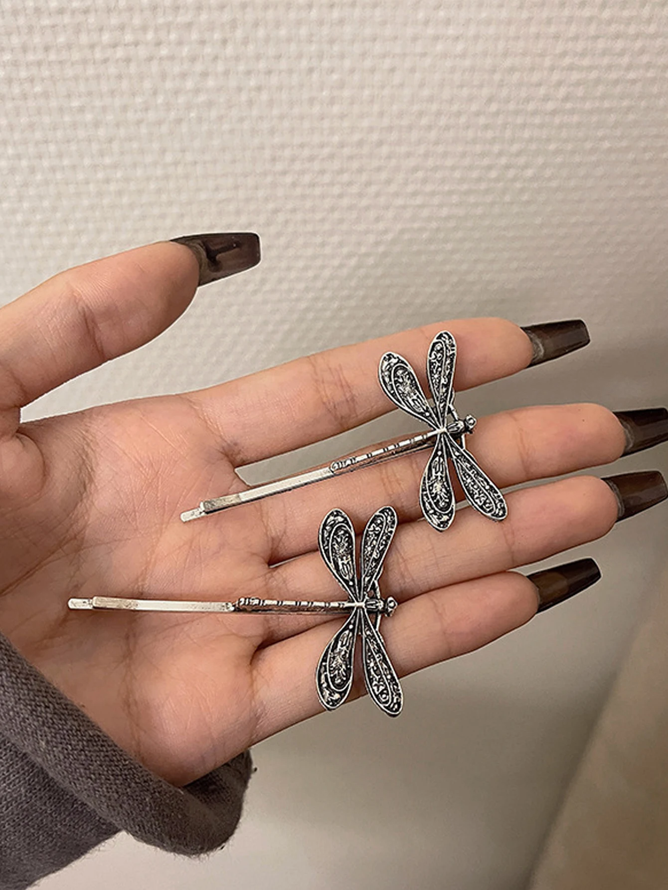 2Pcs/Set Fashion Vintage Dragonfly Barrettes Hairpin Hair Clips For Women Girls Headwear Bangs Side Hair Accessories