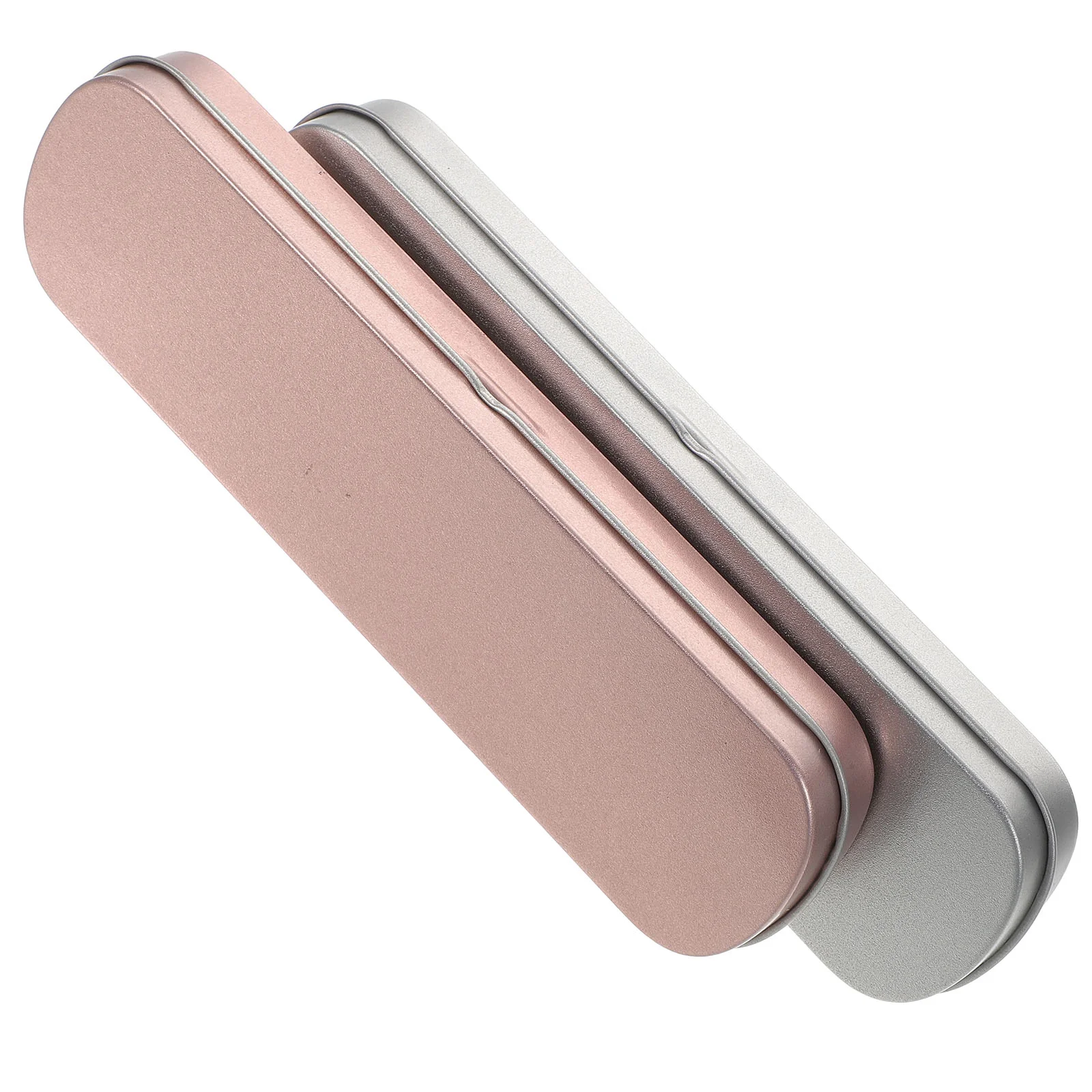 

2 Pcs Metal Pencil Case Transparent Clear Makeup Brushes Organizer Stationery Pouch Container Boxes for School Bulk Girl Office