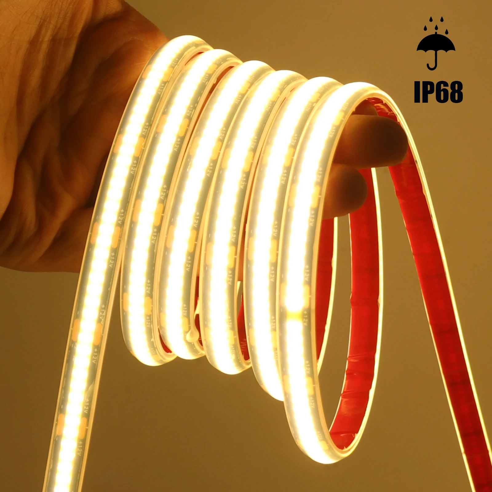 Schwarzer COB Neon-Lichtstreifen 320LED/M Hohe Helligkeit DC12V 24V IP68 Silikon Wasserdichtes Neon-Seil-Licht für Pool-Aquarium-Dekoration