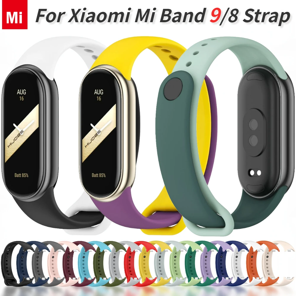 Sport Silicone Strap for Xiaomi Mi Band 9 NFC Replacement Bracelet Belt for Xiaomi Mi Band 8/9 Wriststrap Smartwatch Accessories