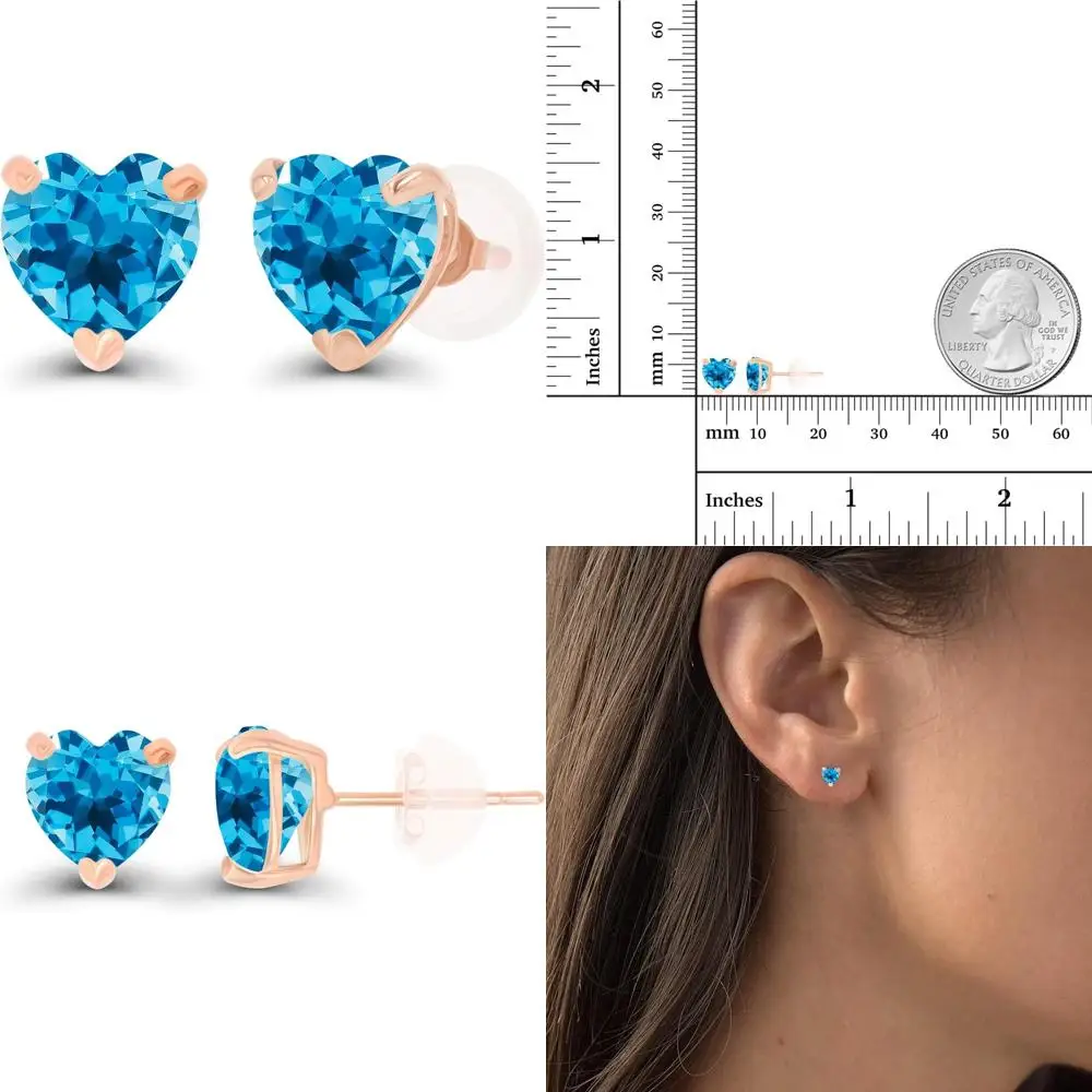 

Женские серьги-гвоздики из 14-каратного золота 6 мм с камнями в форме сердца — гипоаллергенные, варианты натуральных драгоценных камней, натуральные или созданные камни