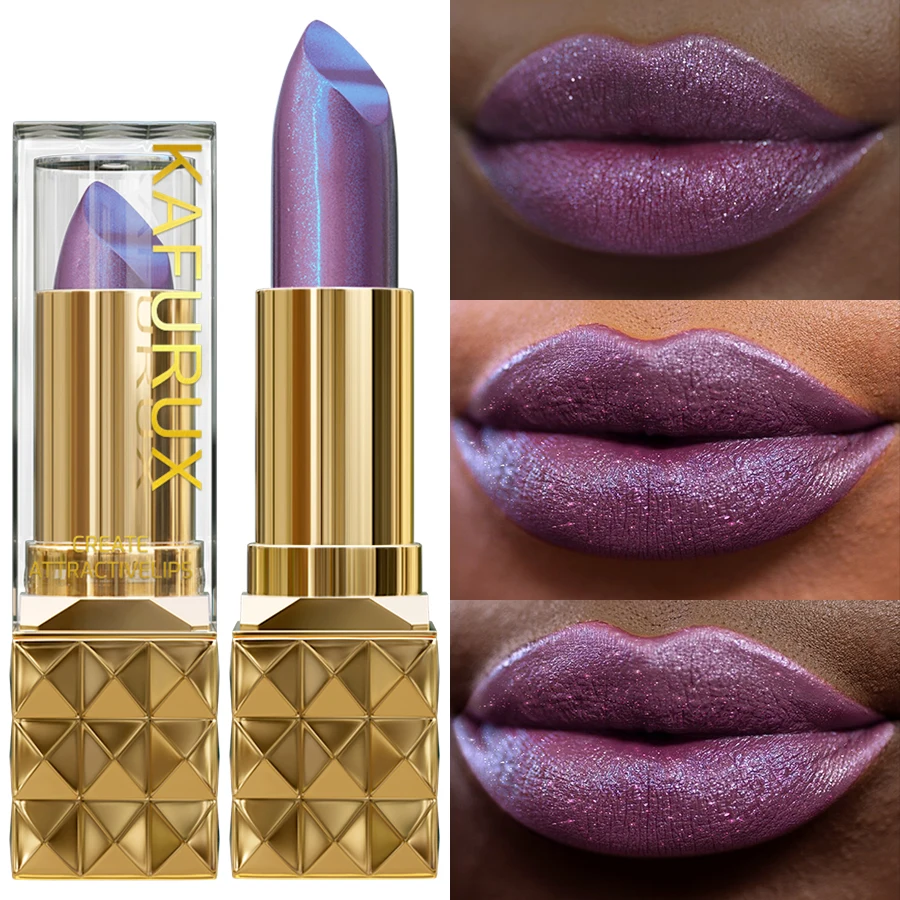 1PC Sexy Color Glitter Lipstick Flash Lasting Easy Color Diamond Lip Tint Shiny Metallic Lip Makeup Gifts for Women Lip Gloss