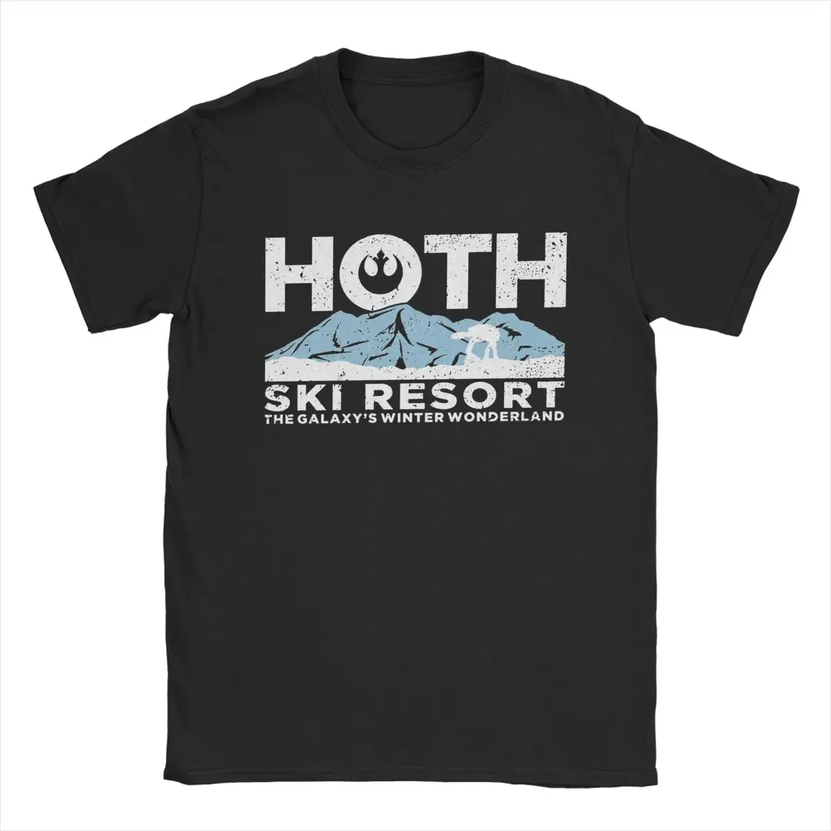 Funny Hoth Ski Resort T-Shirt for Men Round Neck Cotton T Shirt Short Sleeve Tees Gift Idea Clothing 70322