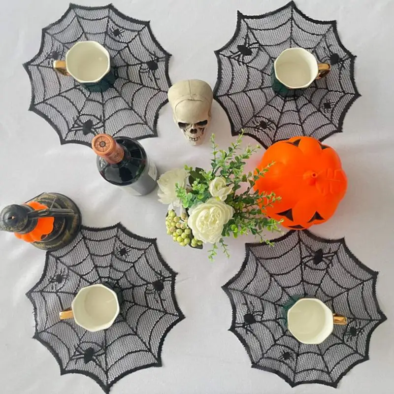 New Halloween circular placemats - table napkins - Western-style waterproof dinner plate mats - home decoration gifts