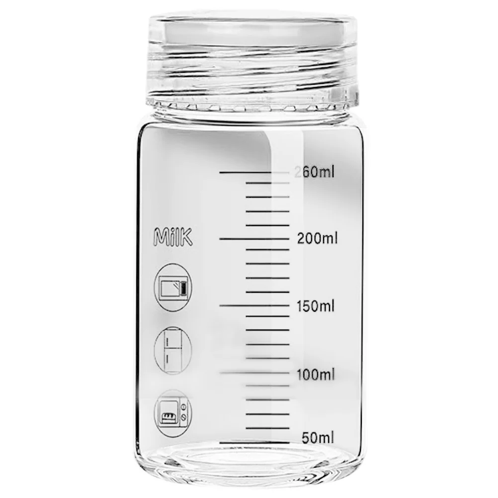 

260Ml Glass Water Bottle with Scale Wide Mouth Portable Drink Cup for Tea Milk Soda Travel Outdoor Home Office Use