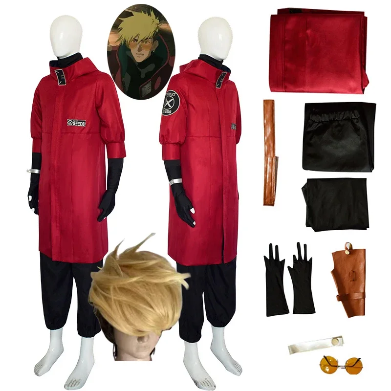 Anime Vash The Stampede Cosplay Costume Trigun Stampede Cosplay Uniform Wig Vash Stampede Cosplay Men Uniform Halloween Clothes