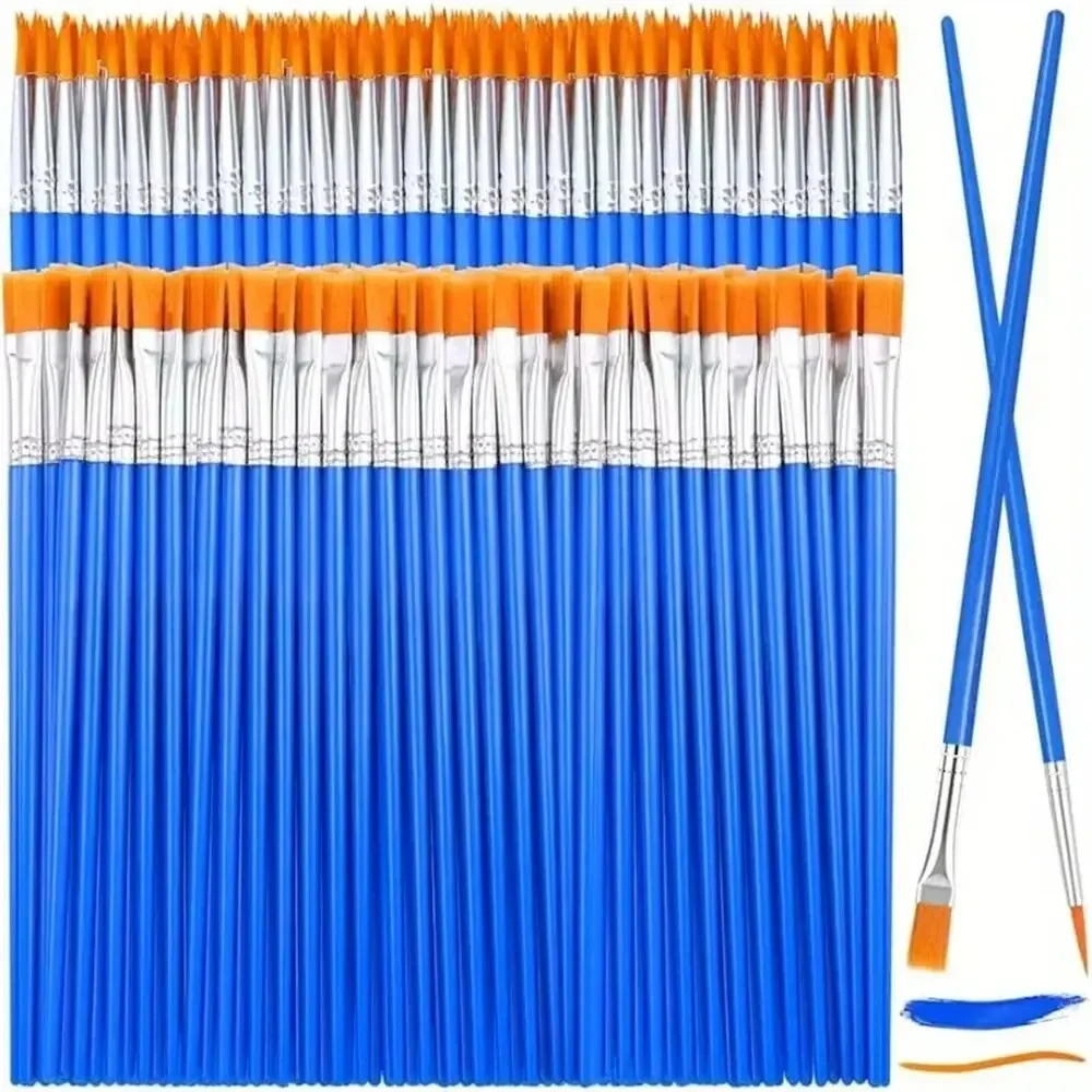 30 stuks kleine fijne nylon haardetail platte kwast voor tekenen aquarelborstels penselen pen voor student kunst briefpapier