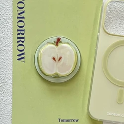 Korean Cute Green Apple For Magsafe Magnetic Phone Griptok Grip Tok  Stand For iPhone 15 14 13 Foldable Wireless Charging Holder