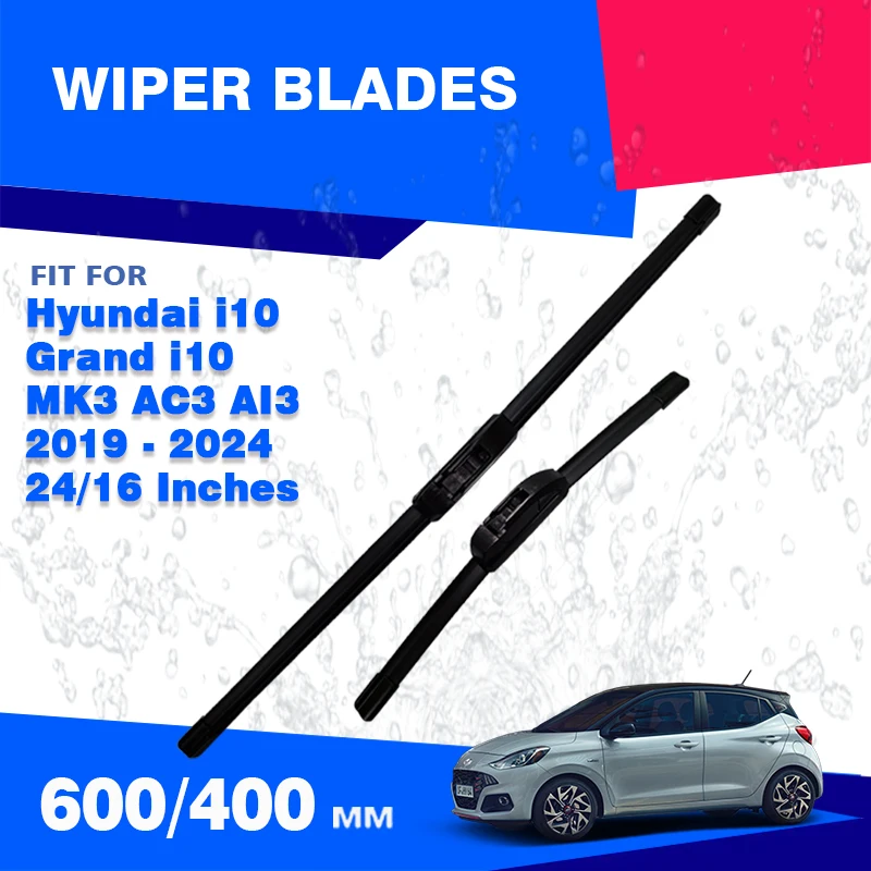 For Hyundai i10 Grand i10 MK3 AC3 AI3 2020 2021 2022 2023 2024 Front Wiper Blades Windscreen Windshield Brush N Line Accessories