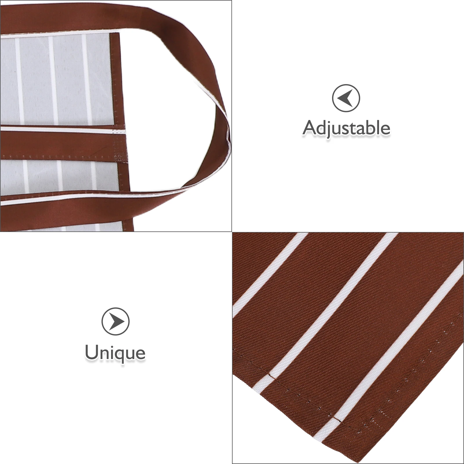 Grembiule da cameriera con tasche, 2 pezzi - Elegante grembiule a righe per camerieri, baristi, lavoratori del fast food, servizio in cucina, pasticceria