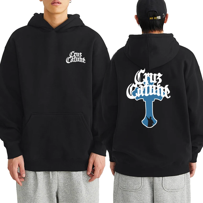

New Album Tour 2025 Streetwear Pattern Print Cruz Cafune Me Muevo Con Dies Double Sided Print Sweatshirt Men Women Fleece Hoodie