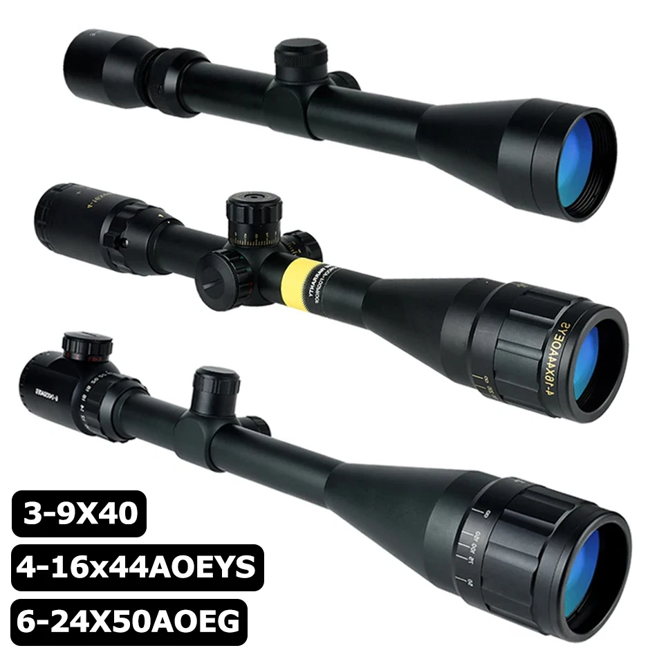 Tactical 3-9x40 Scopes 4-16X44AOEG 6-24X50E Optical Sight Lock System Hunting Shooting Reflex RifleScope Airsoft Scope