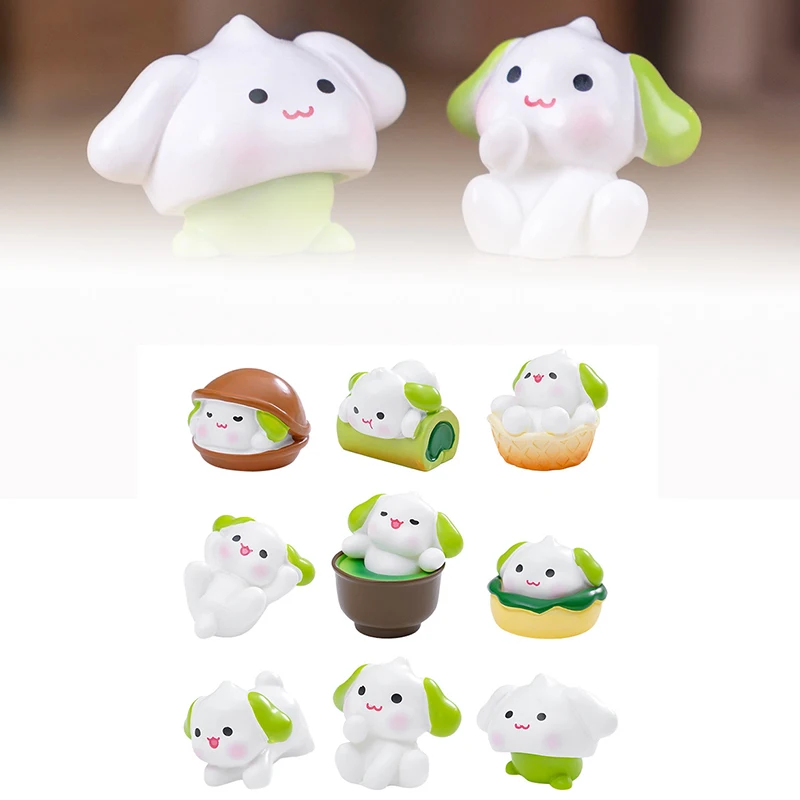 1/9pcs Cute Puppy Figurine Resin DIY Crafts Micro Landscape Desktop Small Ornaments Statue Decoration Mini Animal Statue