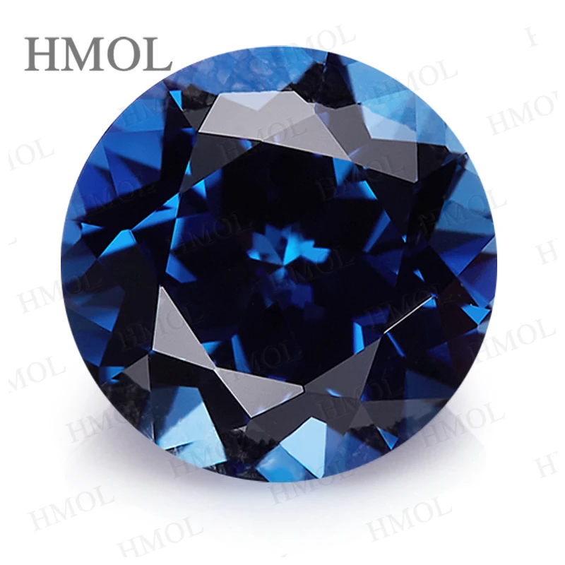 

[Lab Grown Sapphire] Round Shape Loose Stone Natural Blue Color Never Fade VVS1 Chic Gemstone With AGL Certificate Beads HMOL