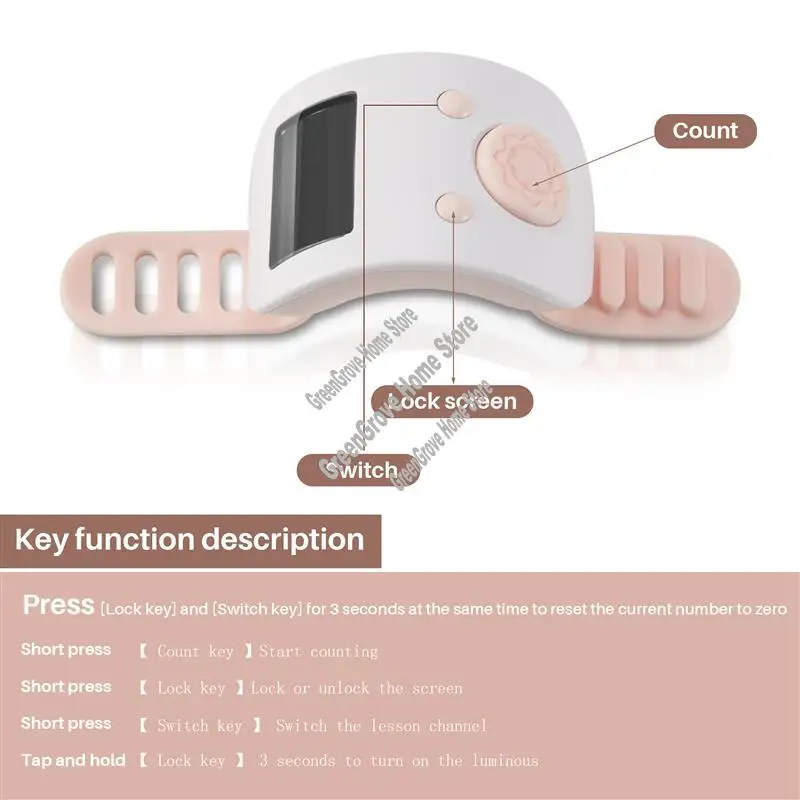 Mini Digital LCD Electronic Finger Ring Hand Tally Counter 6 Digit Rechargeable Counters Clicker-A57M