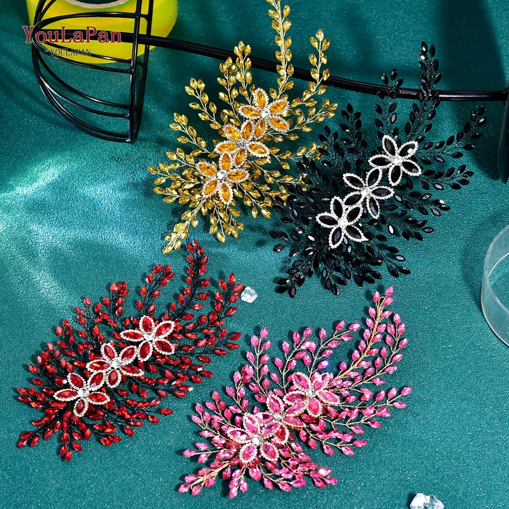 YouLaPan Bride Hair Pieces Trendy Rhinestone Handmade Leaves Shape Wedding Headband Women Party Banquet Hair Accessories HP852 image 5