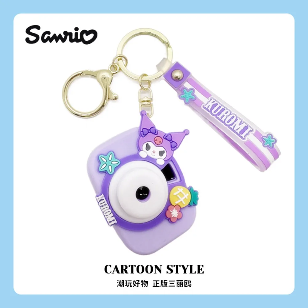 Genuine Cartoon Sanrio Simulation Projection Camera Keychain Couple Bag Pendant Keyrings Decorative Ornaments Kids Hobbies Gifts