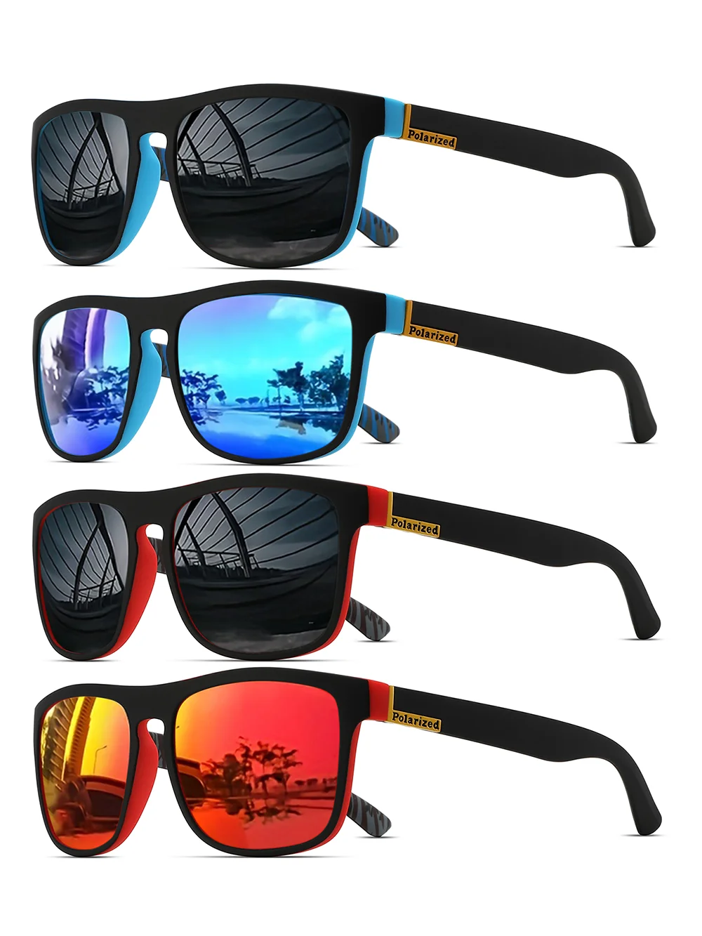 AliExpress 1/2/3PCS Classic Square Polarized Sports Sunglasses Men Lightweight PC Frame UV400 Unisex Durability  Driving Fishing Cycling