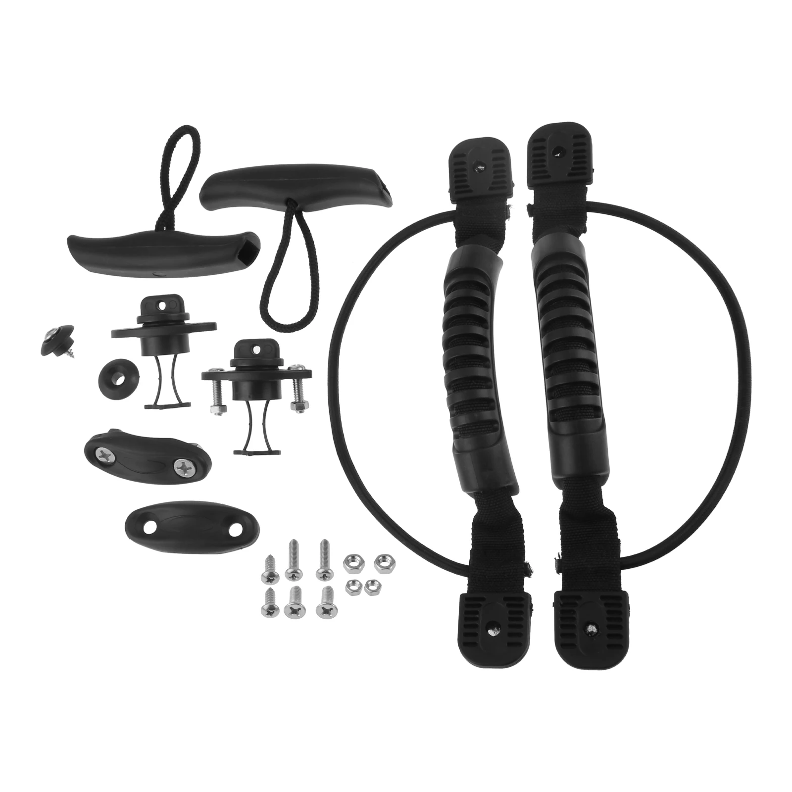 

Нескользящие ручки для переноски каяка с черной Т-образной ручкой для банджи, винты с проушинами, комплект сливной пробки для аксессуаров для каноэ и лодок