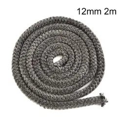 6/8/10/12mm Black Gasket Cord Stove Door Fireplace Cord 2m Fiberglass High Temperature Woodburner Sealing Rope Replacement