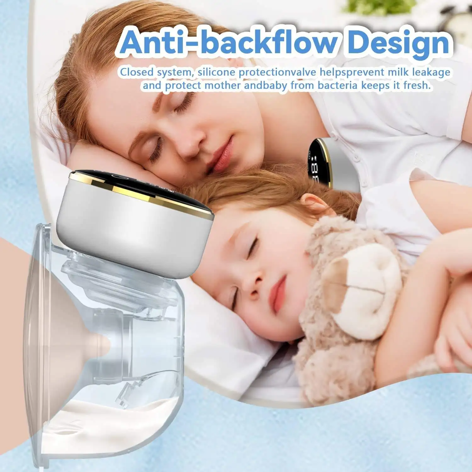 Hand Free Electric Suction Vibrating Wearable Breast Pump Breastfeeding Baby Milk Pump Bottle Milk Extractor