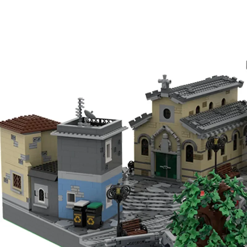 Popular modelo de vista de rua moc tijolos de construção água retro cidade tecnologia modular presentes feriado montar crianças brinquedos terno