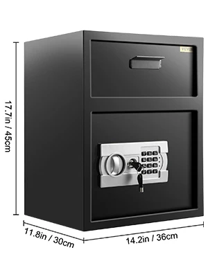 SucceBuy Electronic Safe Deposit Box With Drop Slot Secret Hidden Piggy Bank Security Digital Access Two Keys for Store Money Guns