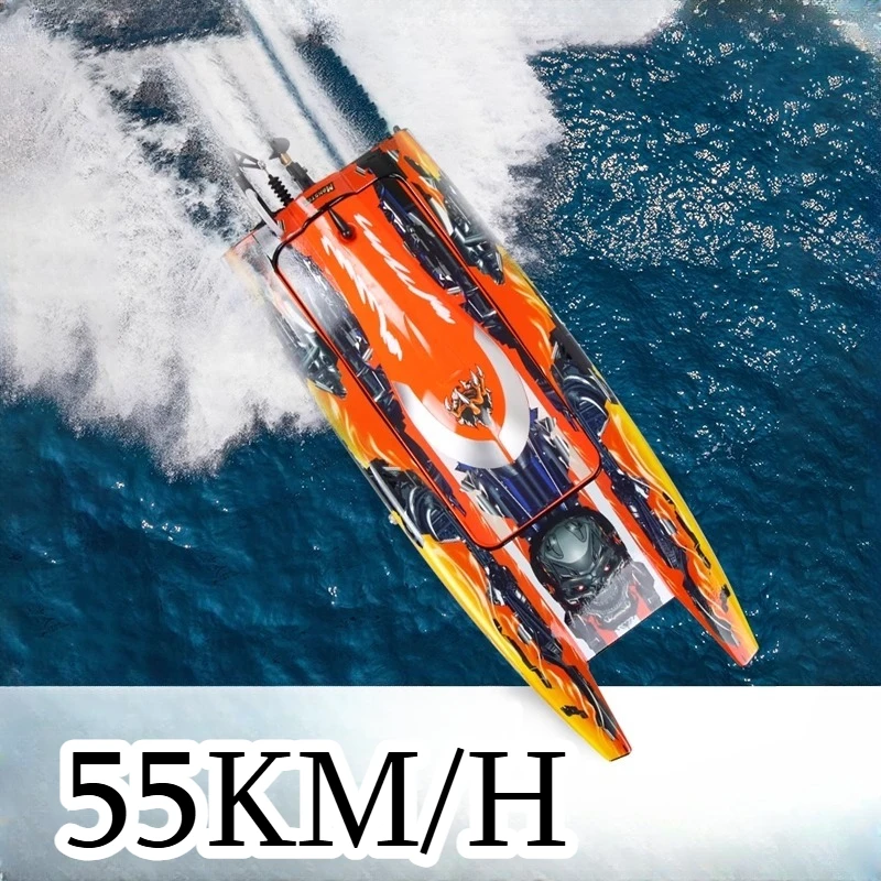 2.4G RC قارب سريع تبريد المياه فرش الكهربائية Catamaran نموذج 57 سنتيمتر الذاتي إعادة تعيين مقاوم للماء الكبار العالمي RC قارب لعبة مجسمة