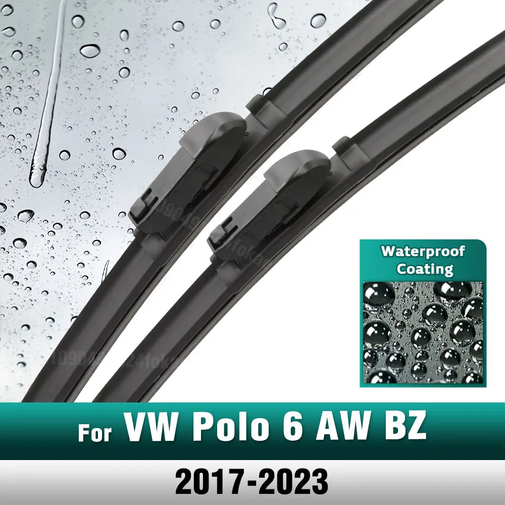 

Silicone & rubber Front Wiper Blades Set For VW Polo 6 AW BZ 2017 - 2023 Windshield Windscreen Window Brush 26''+18''