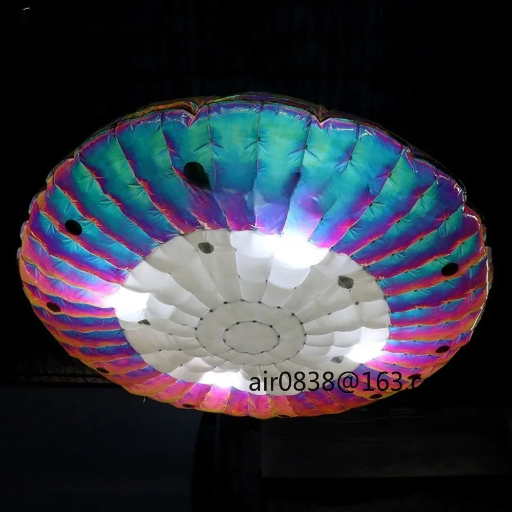 Giant LED  Inflatable UFO Balloon Shinny Inflatable UFO Spaceship Model Inflatable Flying Saucer for Halloween Decoration