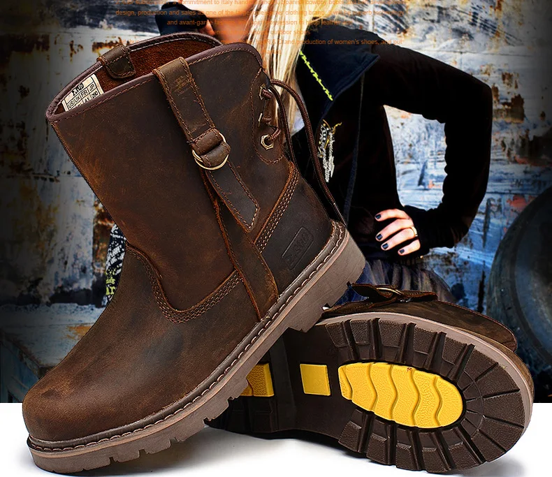 Kowm Wanderschuhe Frauen wasserdichte Outdoor-Stiefel Jagd schuhe taktische Schuhe Wüste Männer Knöchel Turnschuhe Leder High Top Stiefel – Detail 5