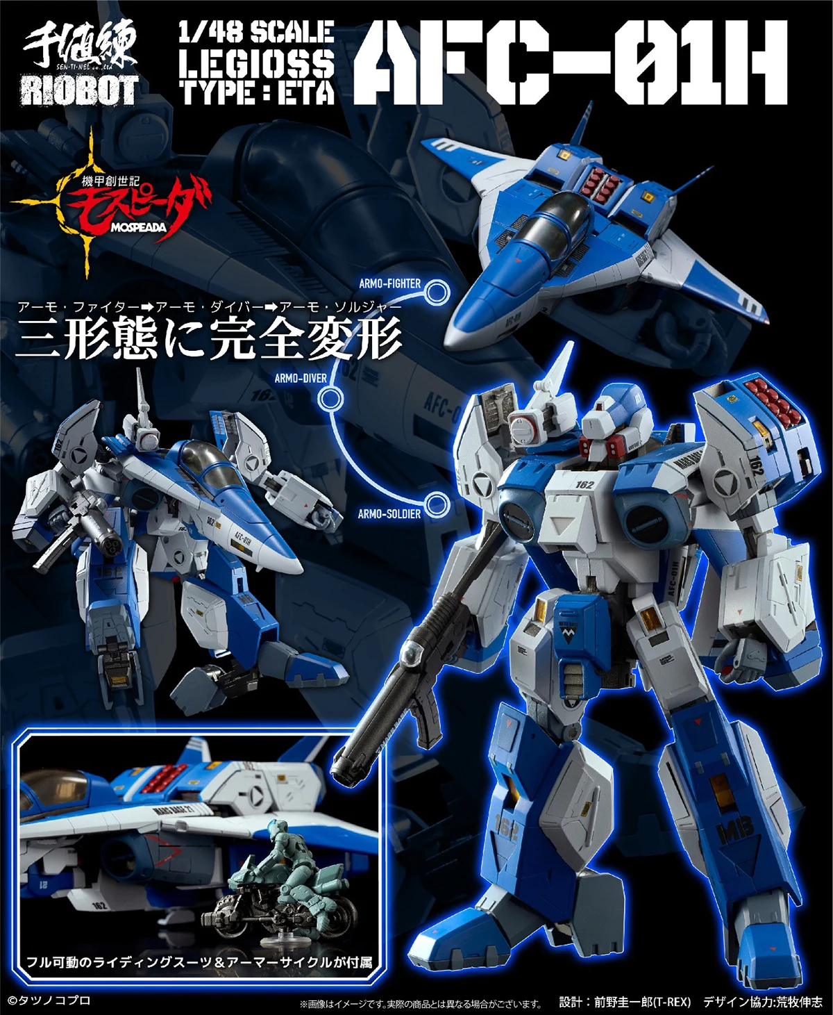 Original UnionCreative Macross Genesis Climber Mospeada AFC-01Η Fire number Η type 1/48 AFC-01Z AFC-01l  Armo-Soleier Mode 16cm