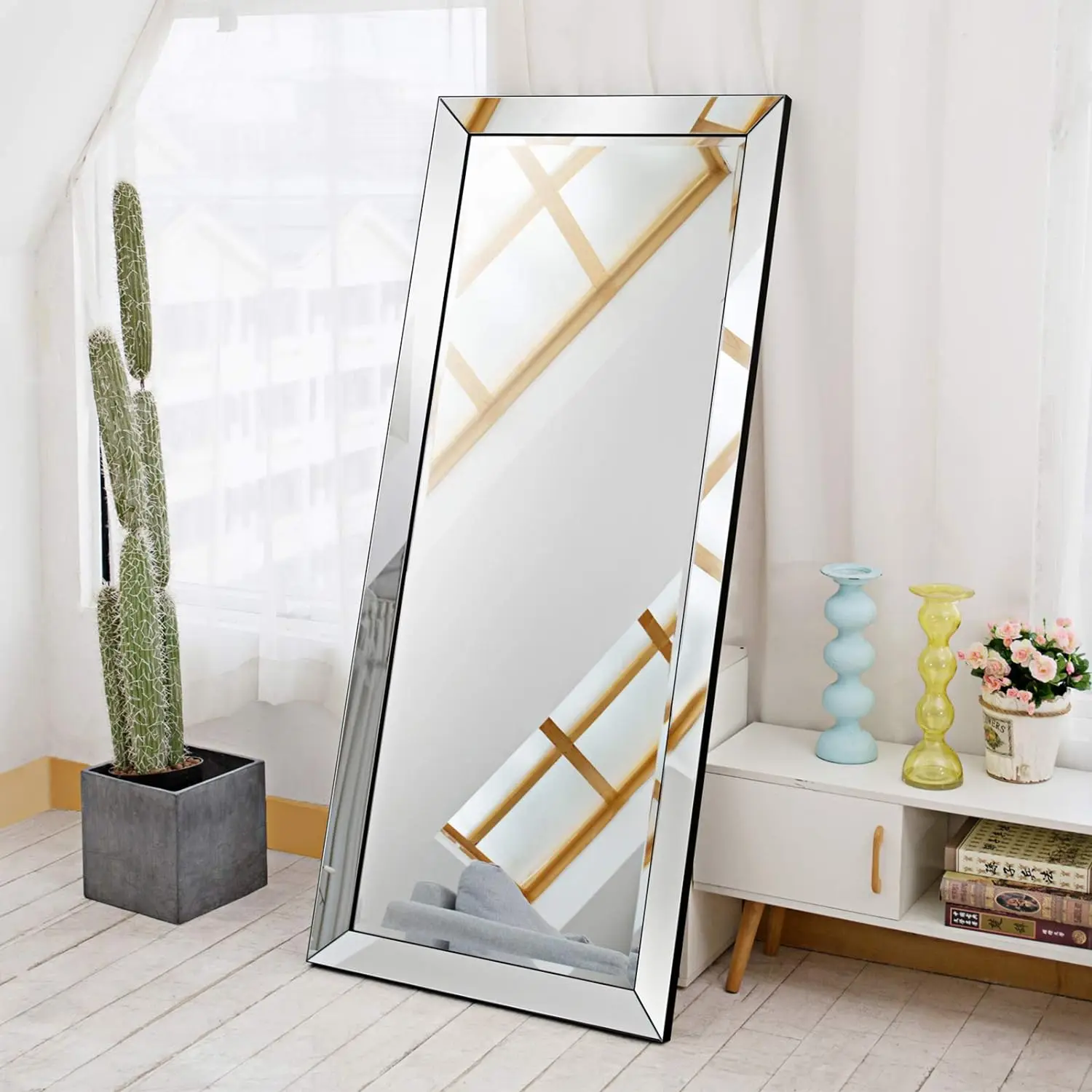 

Full Length Mirror 70"X30" Vanity Mirror Standing Hanging or Leaning Against Wall Rectangle Large Floor Mirror Full Bod