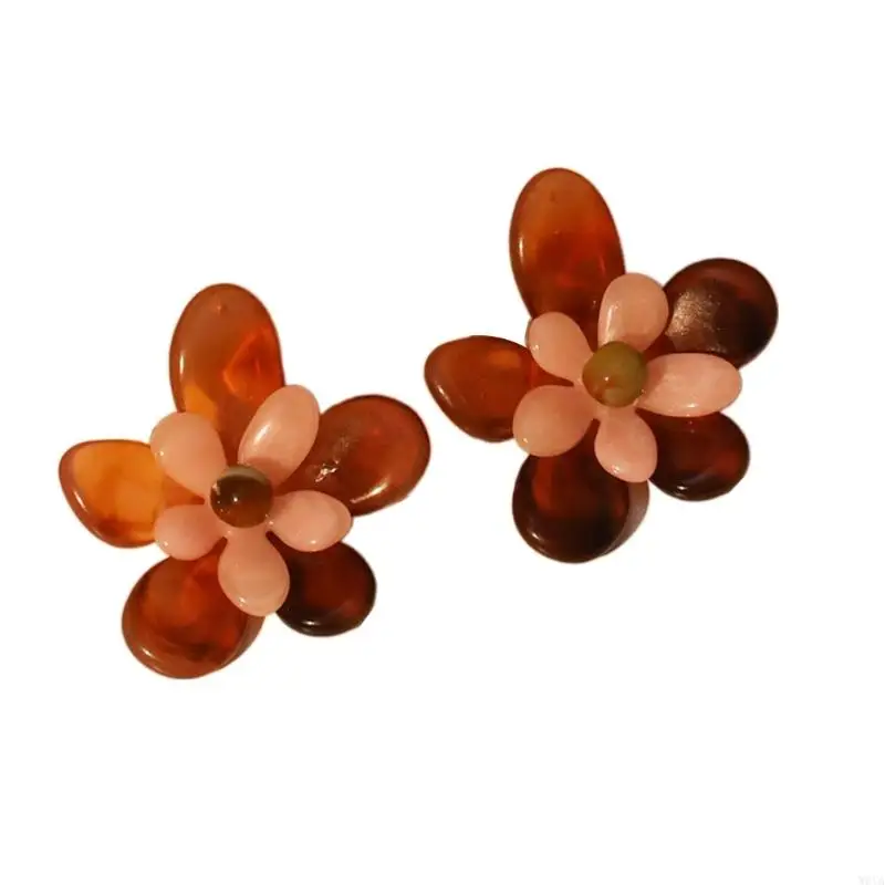 W0YA خفيفة الوزن الأزهار الأزهار الأزرار أقراط الراحة أنيقة ملحقات الأذن للاطلاع على البشرة الحساسة في المناسبات اليومية #1