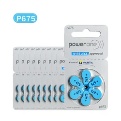 PowerOne P675 Hearing Aid Battery 60PC 675/A675 Zinc Air Hearing Aid Batteries 1.45V 675A A675 675 PR44 Battery for Deafness