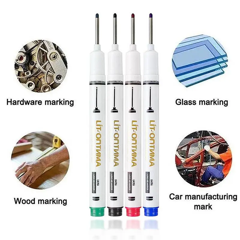 Deep Reach Markers Deep Hole Long Nib Head Marker For Metal Perforating Pen Waterproof Reach Permanent Markers  for Automobile