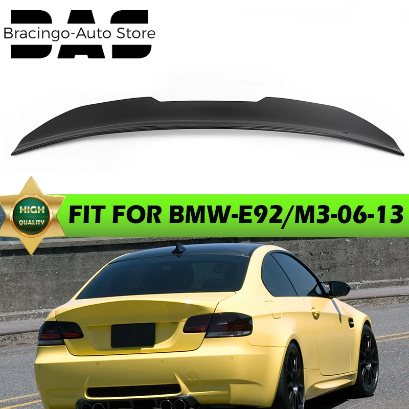 Fit For BMW 3 SERIES E92 COUPE M3 335i 2006-2013 High Quality Gloss Black Tail Wing Guard PSM Style Rear Boot Spoiler Trunk Wing