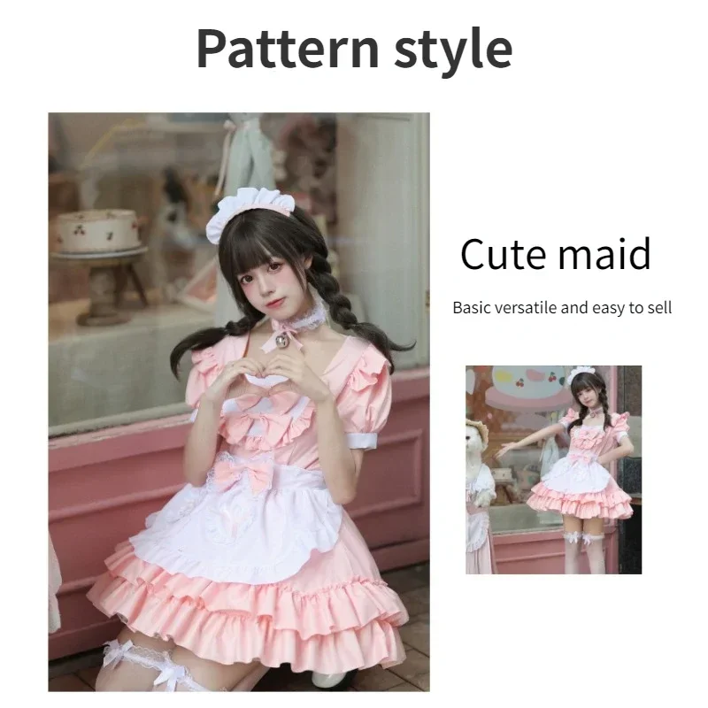 Halloween Party Cosplay Anime Kawaii odzież seksowna Lolita różowa pokojówka sukienka japońskie słodkie kobiety Kawaii sukienka kostium do odgrywania ról